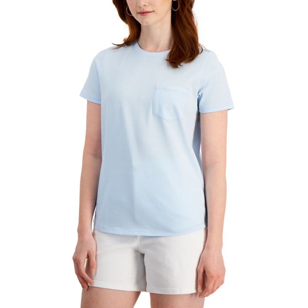 Style & Co Womens Cotton Pocket T-Shirt